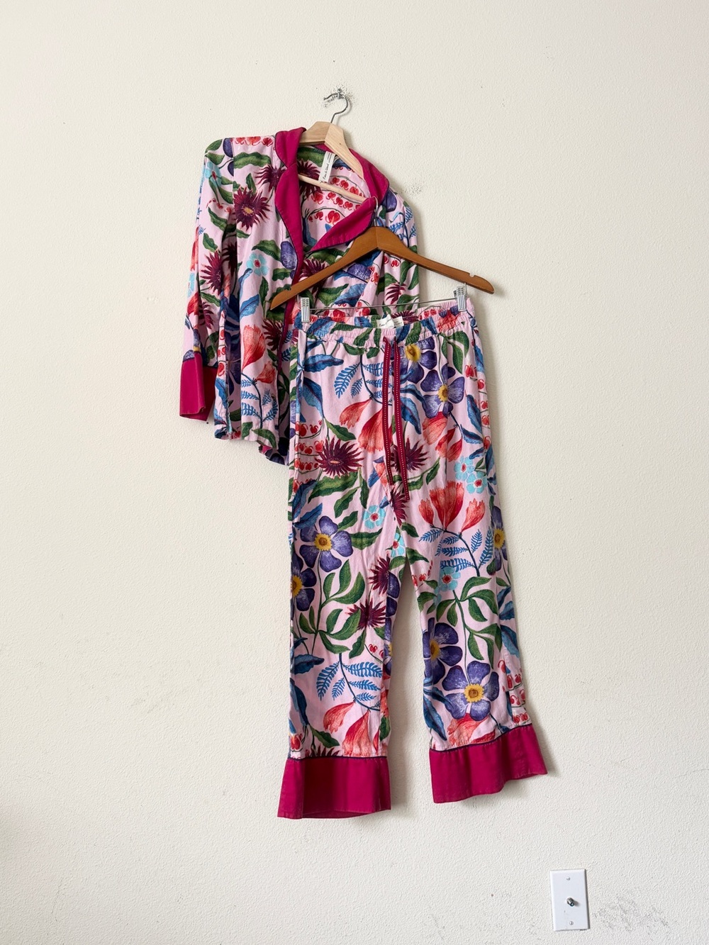 Rose de Weerd for Anhropologie SMALL floral print flanel pajama set